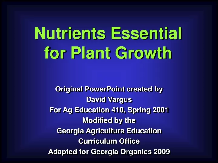 nutrients essential for plant growth