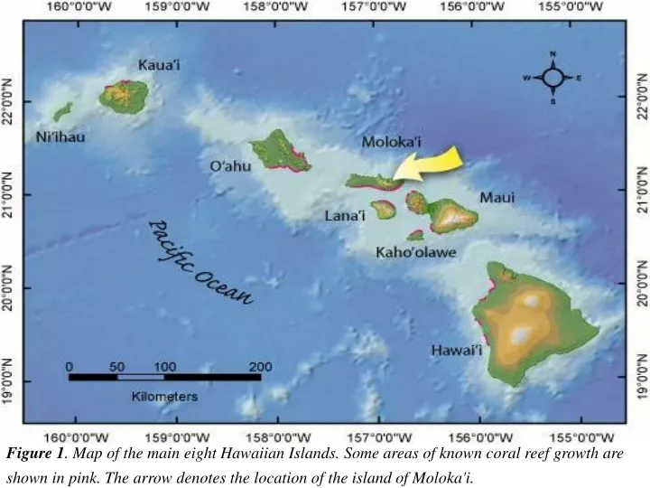 figure 1 map of the main eight hawaiian islands