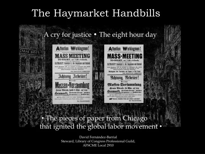 the haymarket handbills