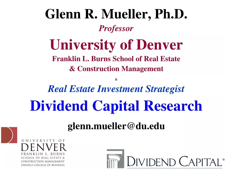 glenn r mueller ph d professor university