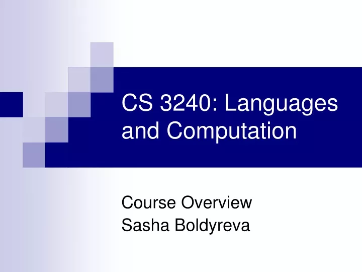 cs 3240 languages and computation