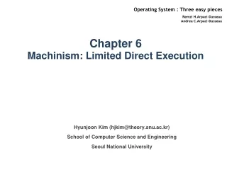 Chapter 6 Machinism: Limited Direct Execution