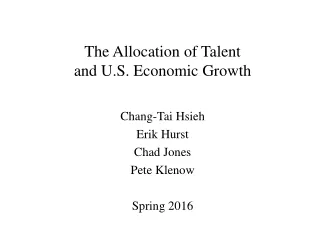 The Allocation of Talent  and U.S. Economic Growth