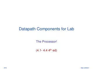 Datapath Components for Lab