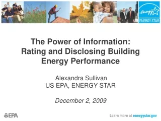 The Power of Information: Rating and Disclosing Building Energy Performance