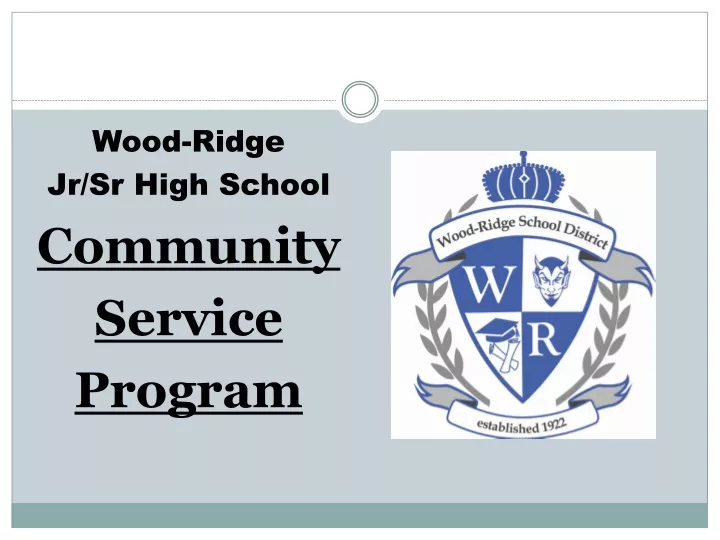 wood ridge jr sr high school community service