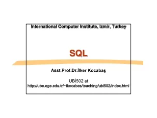 International Computer Institute, Izmir, Turkey SQL