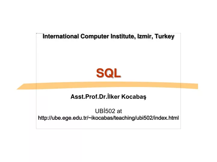 international computer institute izmir turkey sql