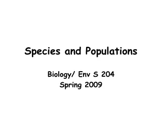 Species and Populations