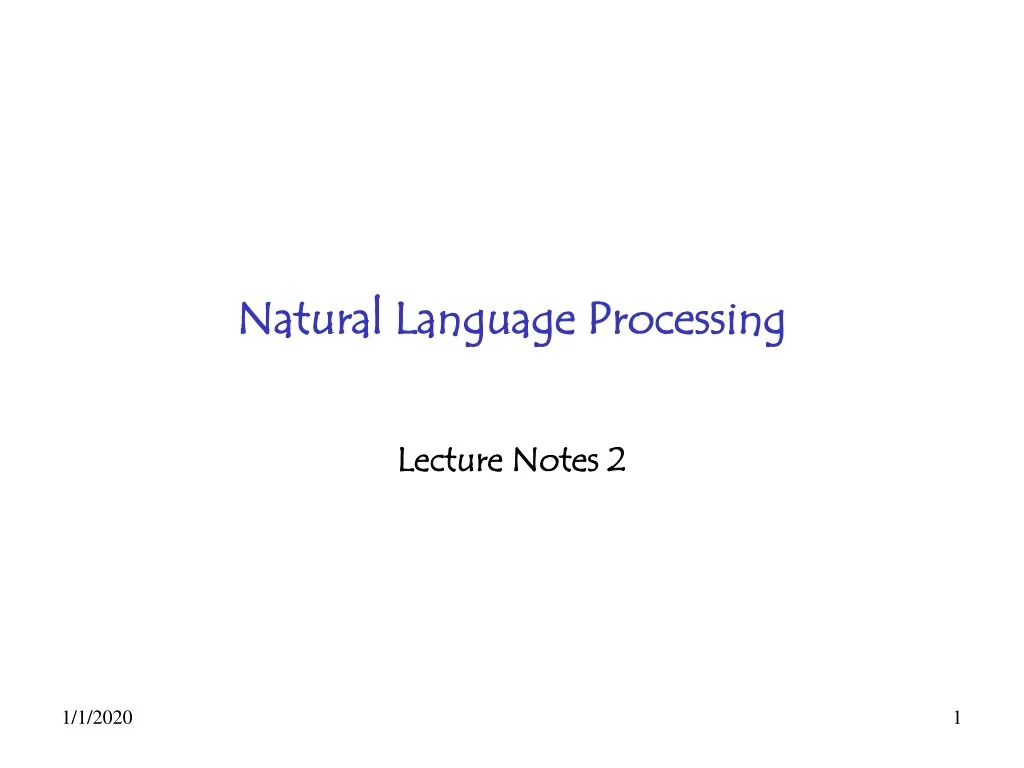 Natural Language Processing - slide 1