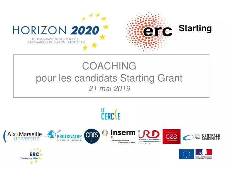 coaching pour les candidats starting grant