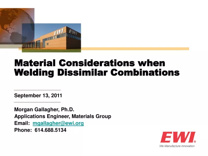 material considerations when welding dissimilar