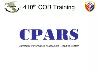 410 th  COR Training