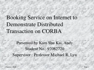 Booking Service on Internet to Demonstrate Distributed Transaction on CORBA