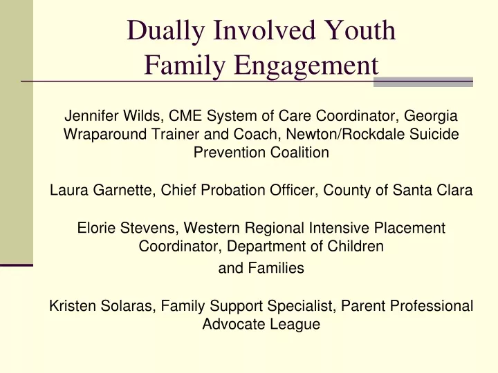 dually involved youth family engagement