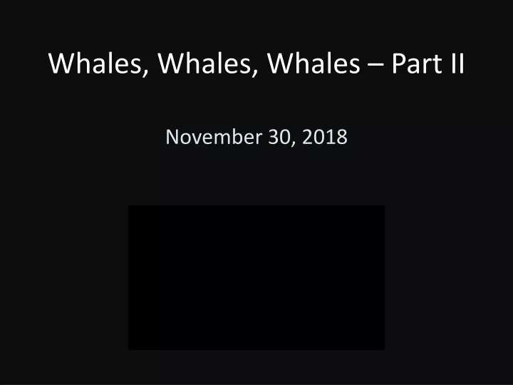 whales whales whales part ii