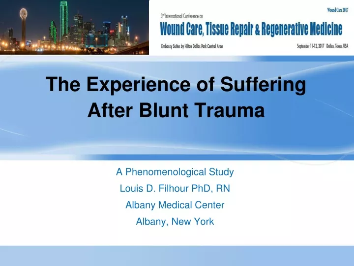 the experience of suffering after blunt trauma