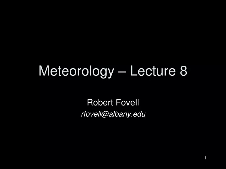 meteorology lecture 8