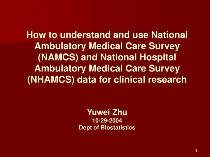 how to understand and use national ambulatory
