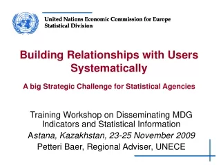 Training Workshop on Disseminating MDG Indicators and Statistical Information