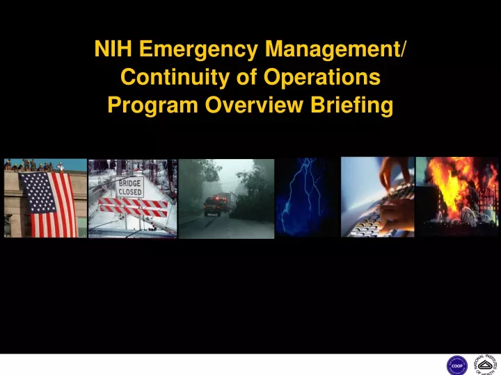 nih emergency management continuity of operations