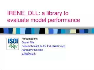 IRENE_DLL: a library to evaluate model performance