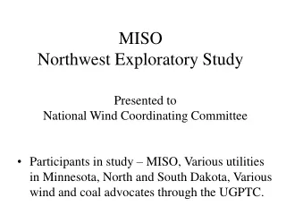 MISO Northwest Exploratory Study