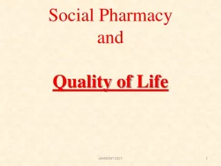 Social  Pharmacy and  Quality of Life