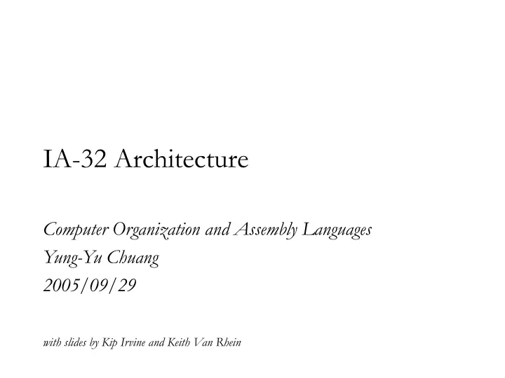 ia 32 architecture