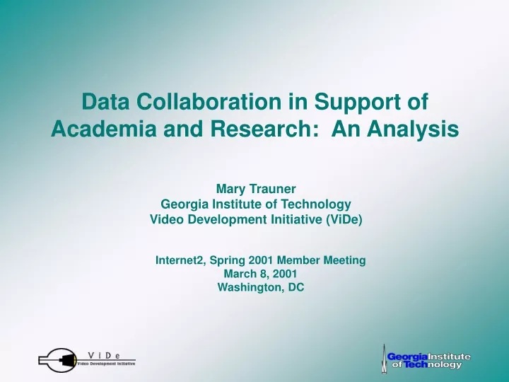 data collaboration in support of academia
