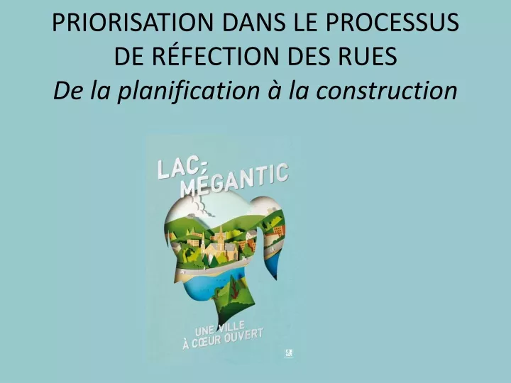 priorisation dans le processus de r fection des rues de la planification la construction