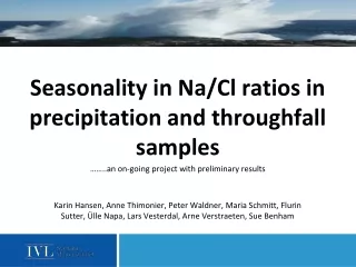 Seasonality in Na/Cl ratios in precipitation and throughfall samples