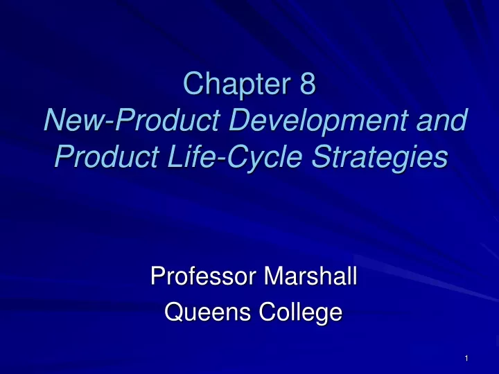 chapter 8 new product development and product life cycle strategies