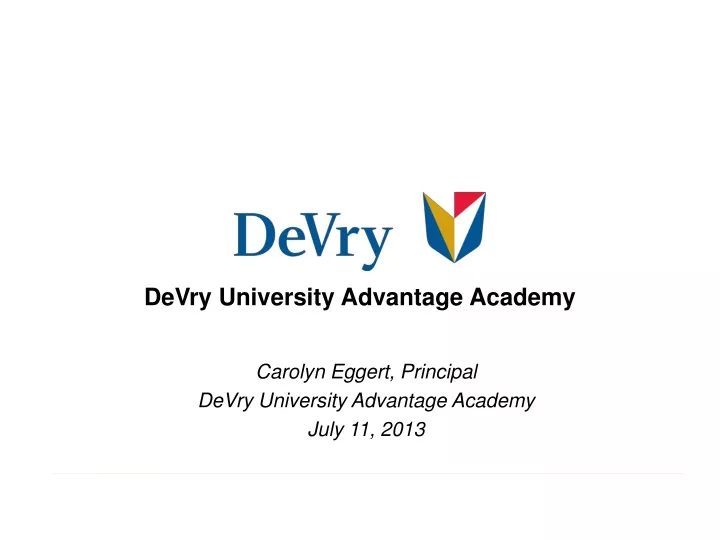 devry university advantage academy