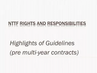 NTTF Rights and Responsibilities
