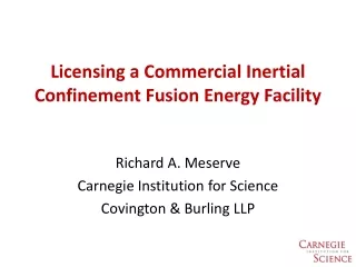 Licensing a Commercial Inertial Confinement Fusion Energy Facility