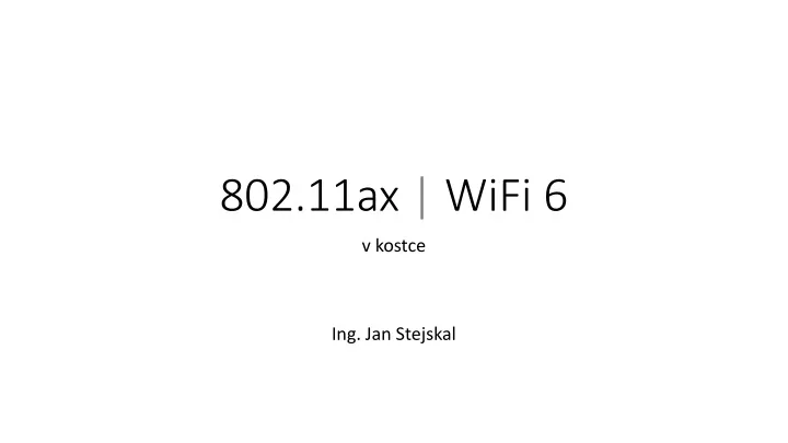 802 11ax wifi 6