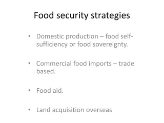 Food security strategies