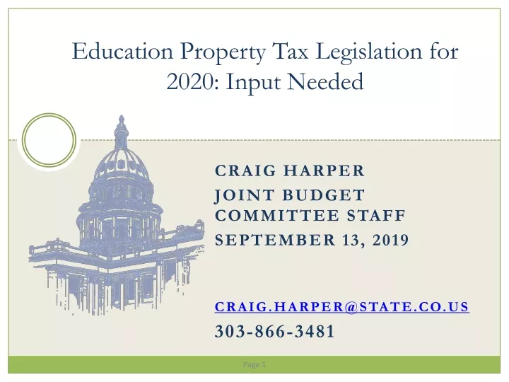 education property tax legislation for 2020 input needed