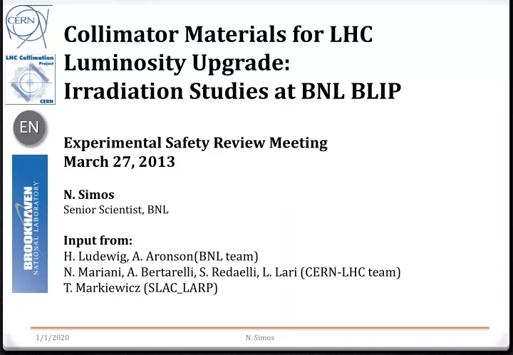collimator materials for lhc luminosity upgrade