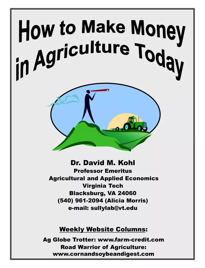 how to make money in agriculture today