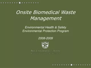 Onsite Biomedical Waste  Management