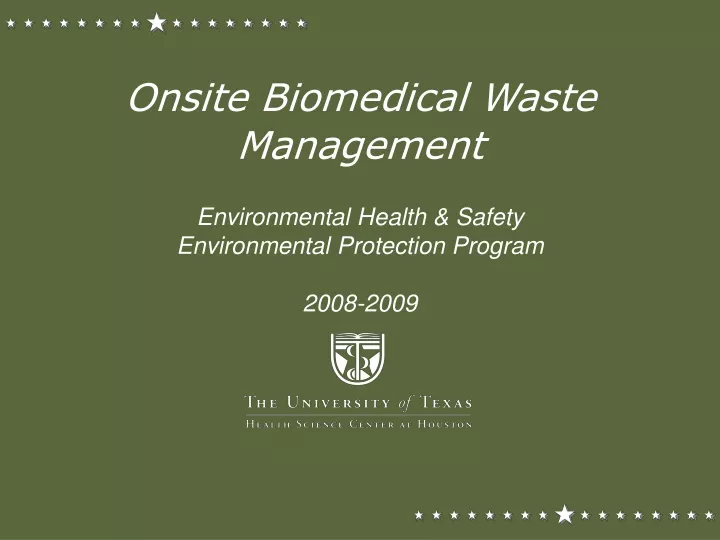 onsite biomedical waste management
