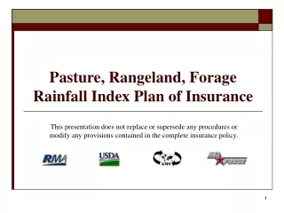 Pasture, Rangeland, Forage Rainfall Index Plan of Insurance