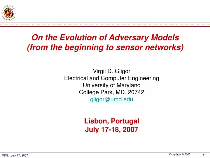 on the evolution of adversary models from