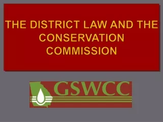 THE DISTRICT LAW AND THE CONSERVATION COMMISSION
