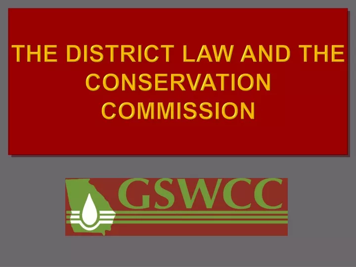 the district law and the conservation commission