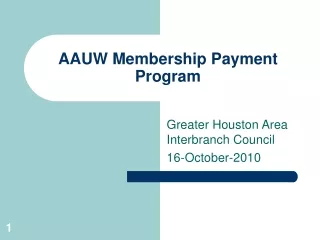 AAUW Membership Payment Program
