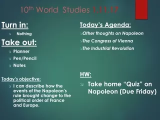 10 th  World  Studies  1.11.17