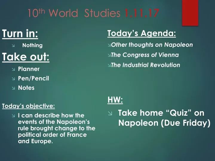 10 th world studies 1 11 17